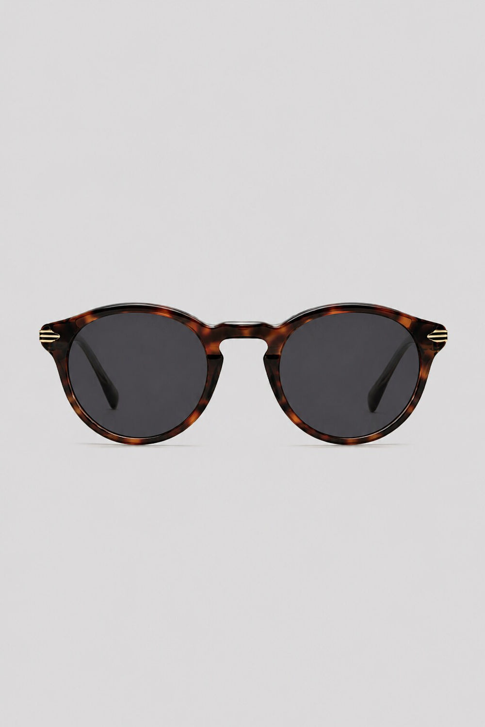 Olivier Marel Camogli '52 tortoiseshell polarized round sunglasses in acetate, front view