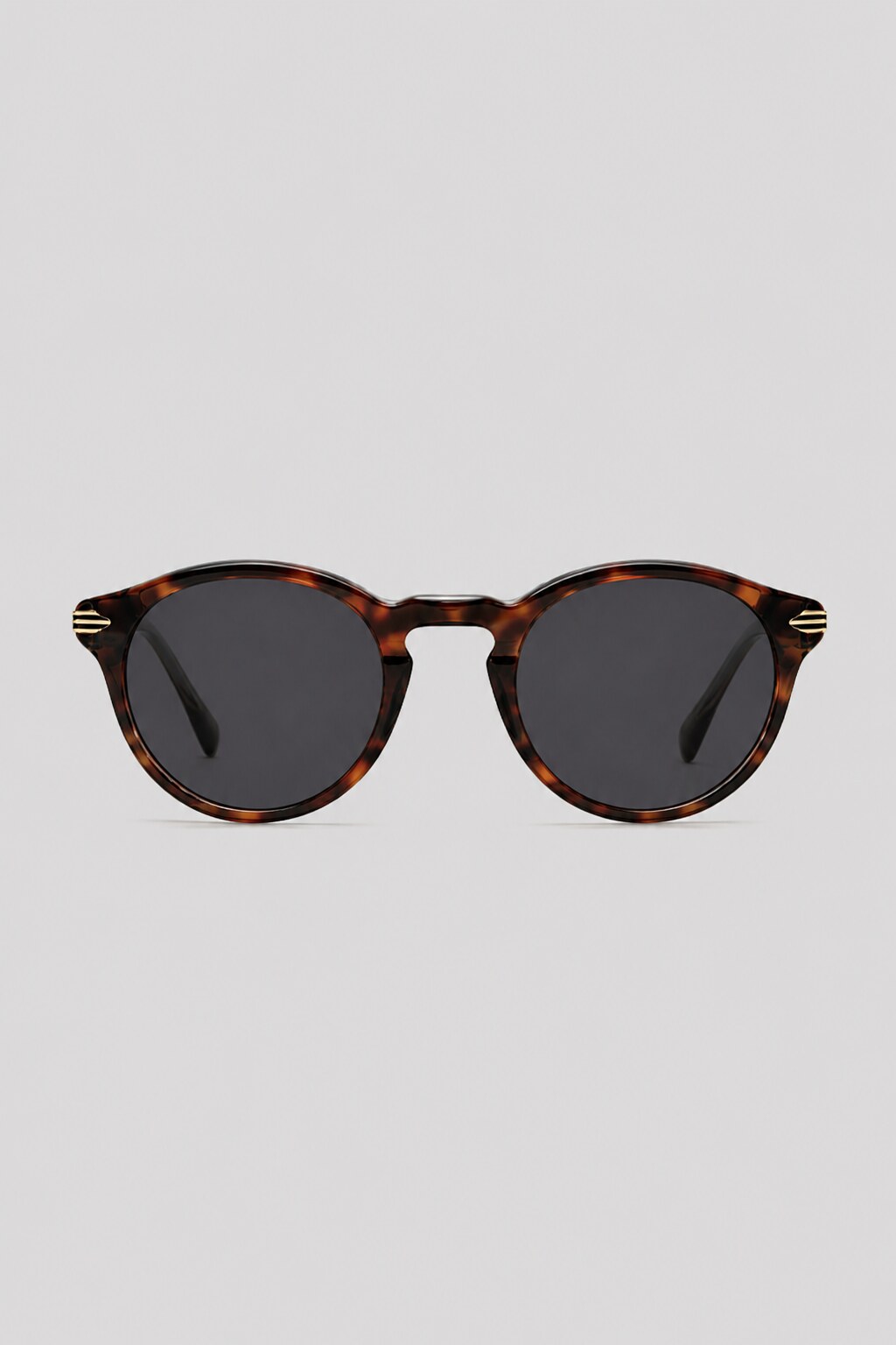Olivier Marel Camogli '52 tortoiseshell polarized round sunglasses in acetate, front view