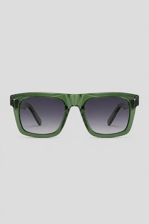 Olivier Marel Cannes '12 green square sunglasses in acetate, front view