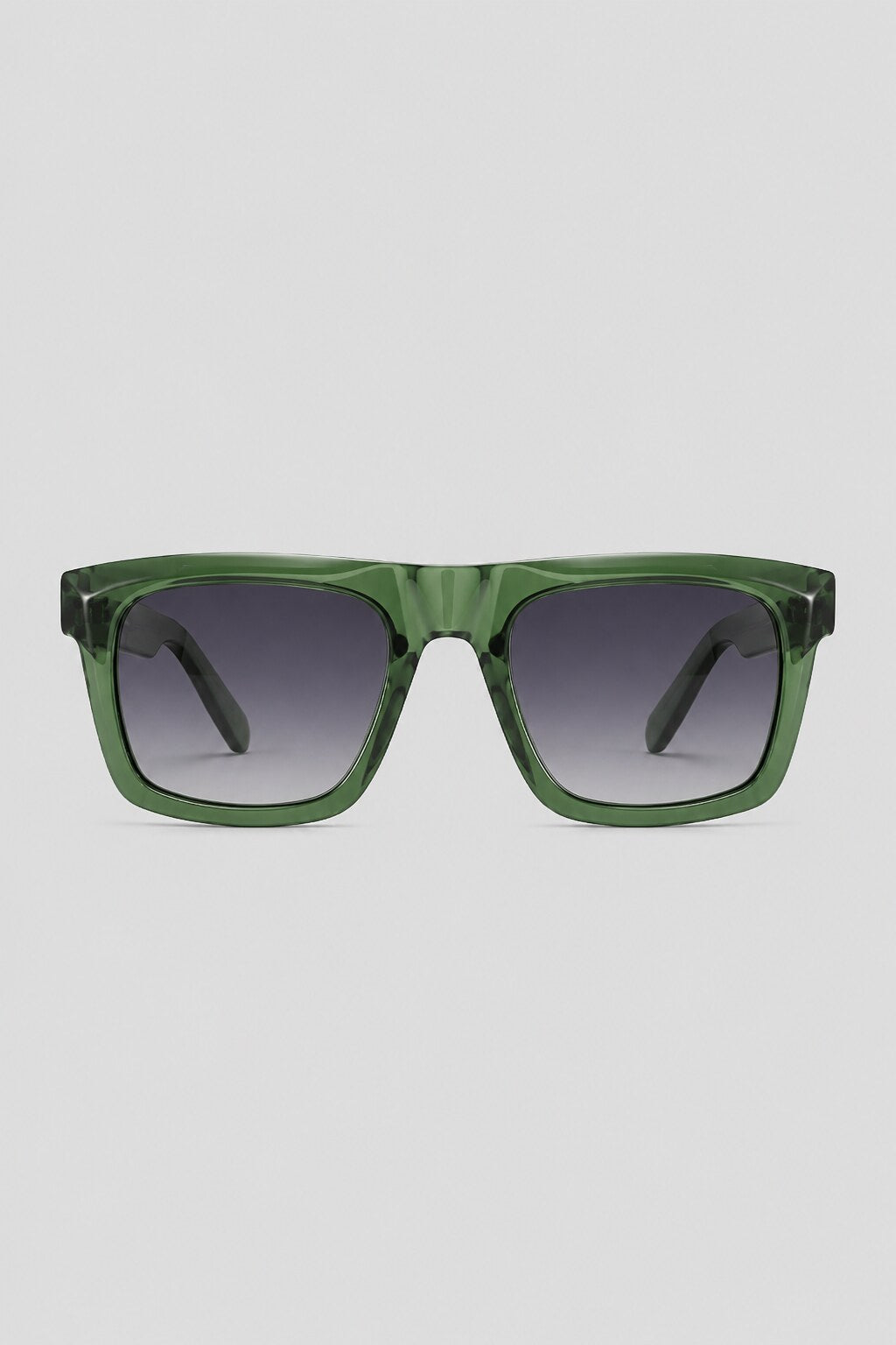 Olivier Marel Cannes '12 green square sunglasses in acetate, front view