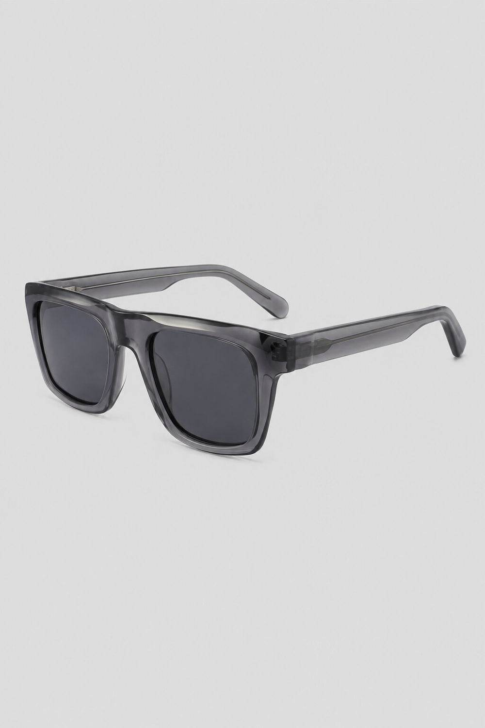 Olivier Marel Cannes '12 gray square sunglasses, side profile, men's fit