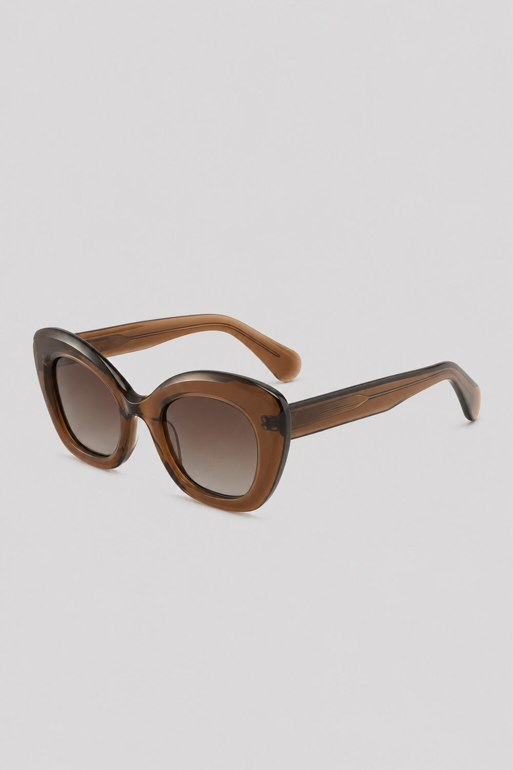 Olivier Marel Capri '90 brown cat-eye sunglasses, side profile, women's fit