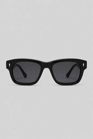 Olivier Marel Cascais '70 black square sunglasses in acetate, front view
