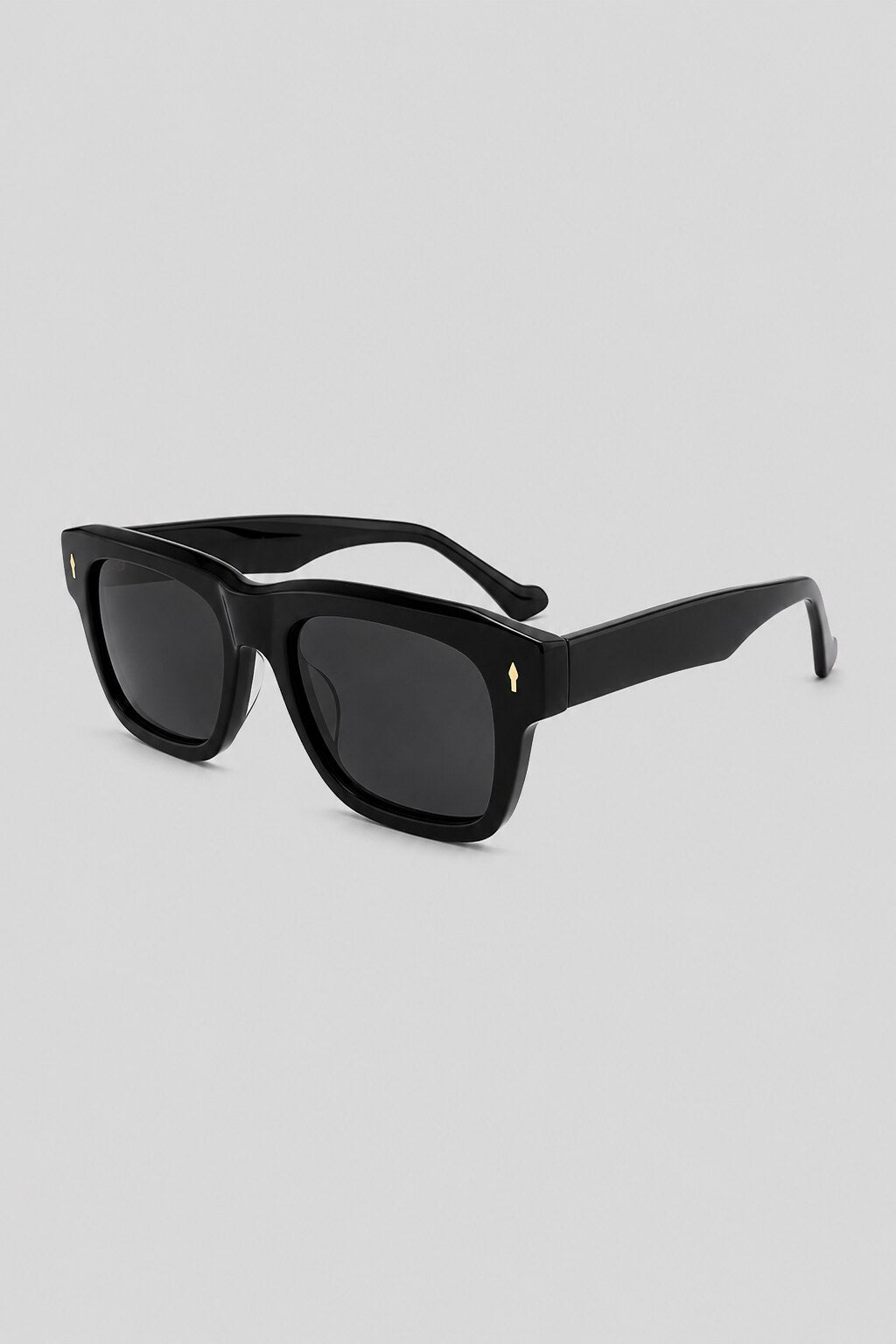 Olivier Marel Cascais '70 black square sunglasses, side profile, unisex fit