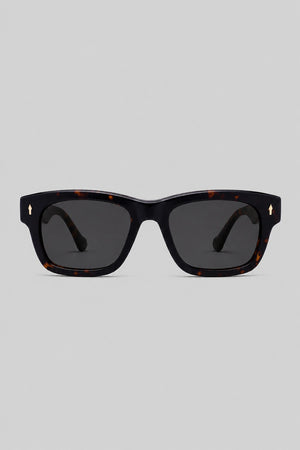 Olivier Marel Cascais '70 black tortoise square sunglasses in acetate, front view