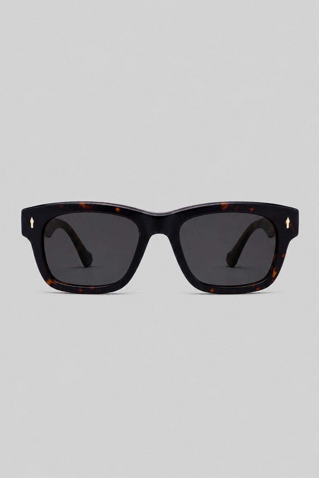 Olivier Marel Cascais '70 black tortoise square sunglasses in acetate, front view
