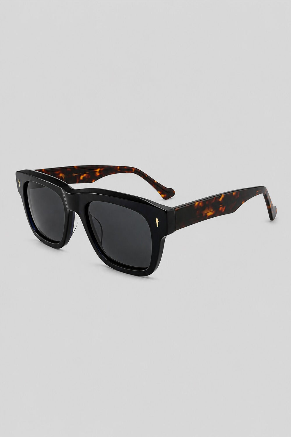 Olivier Marel Cascais '70 black tortoise square sunglasses, side profile, unisex fit