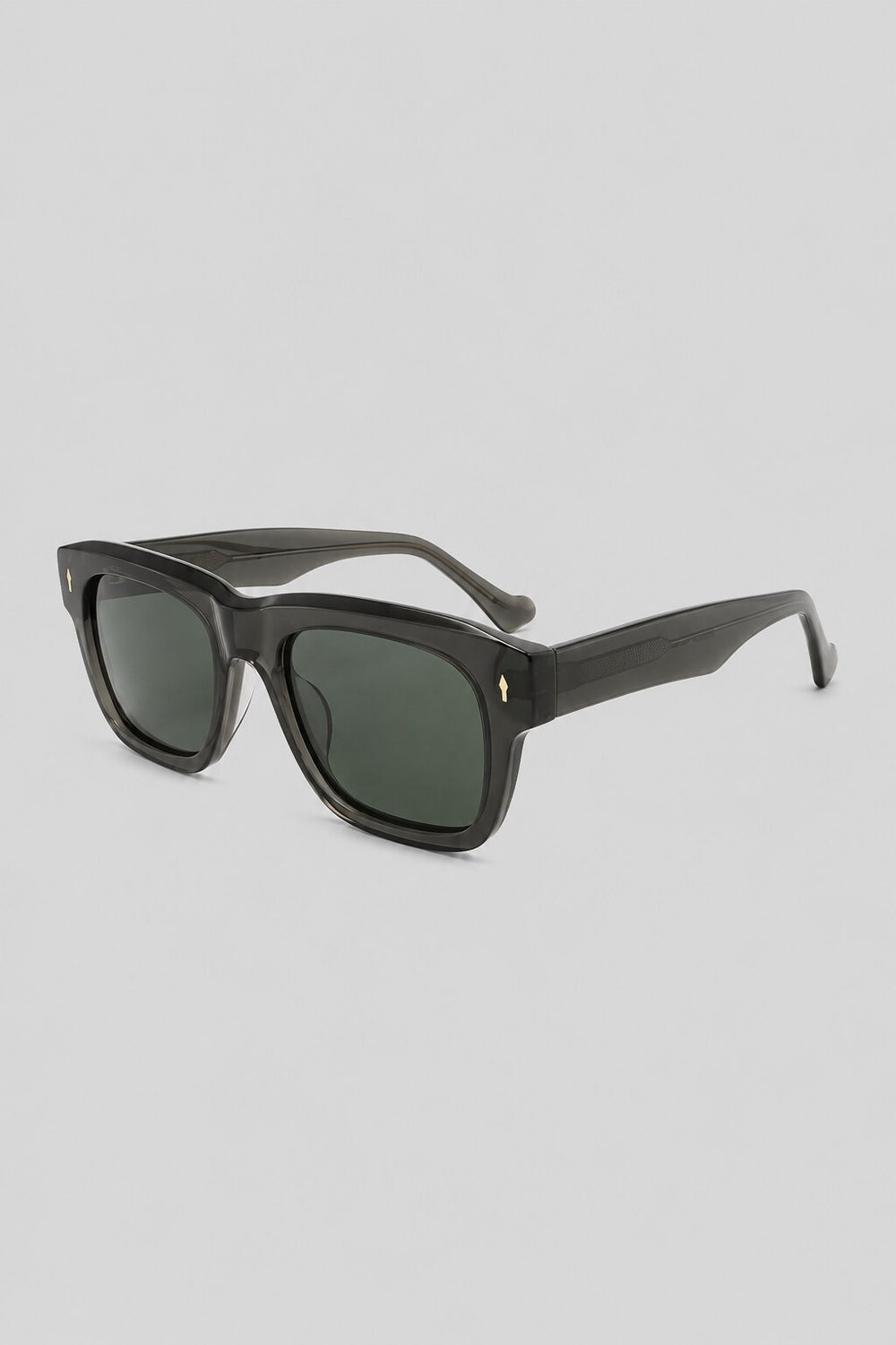 Olivier Marel Cascais '70 gray square sunglasses, side profile, unisex fit