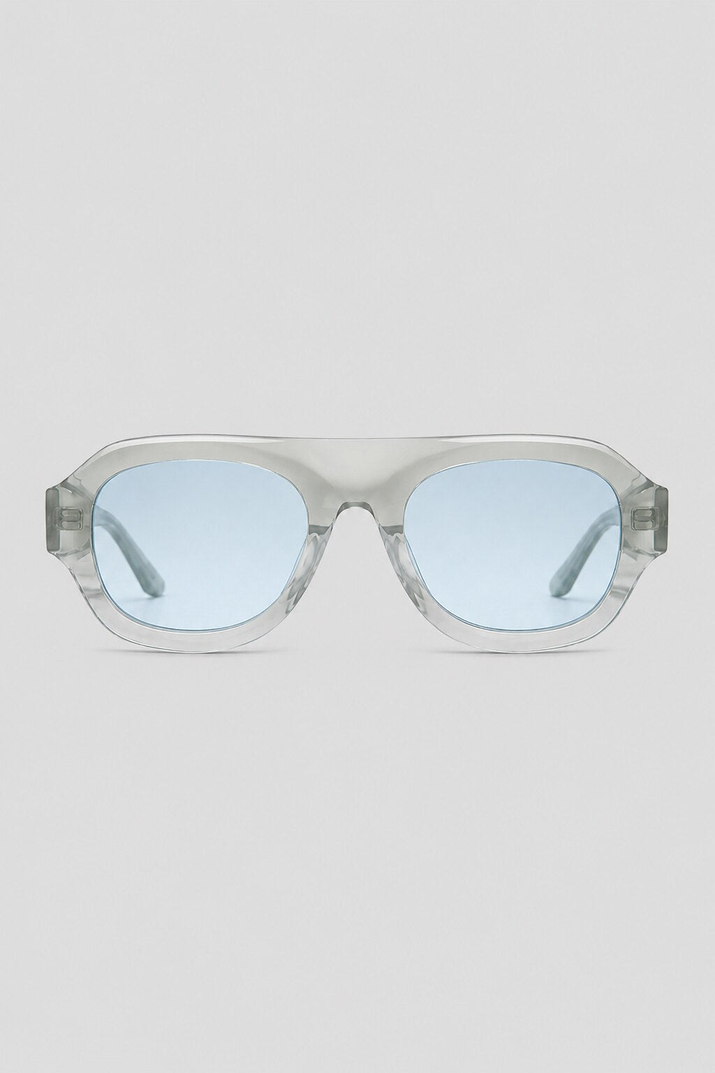 Olivier Marel Cassis '67 blue polarized oval sunglasses in acetate, front view
