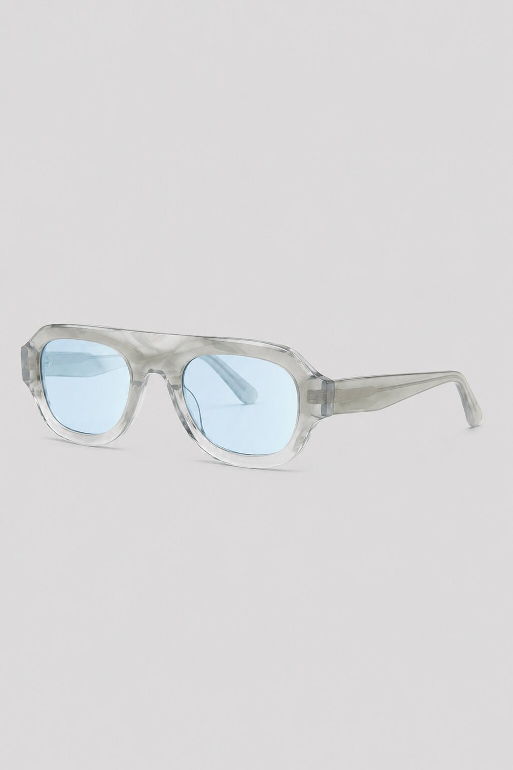 Olivier Marel Cassis '67 blue polarized oval sunglasses, side profile, women's fit