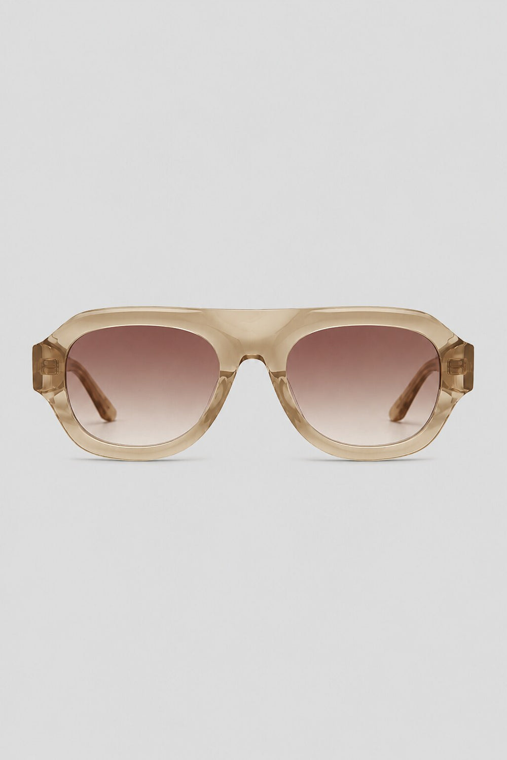 Olivier Marel Cassis '67 champagne polarized oval sunglasses in acetate, front view