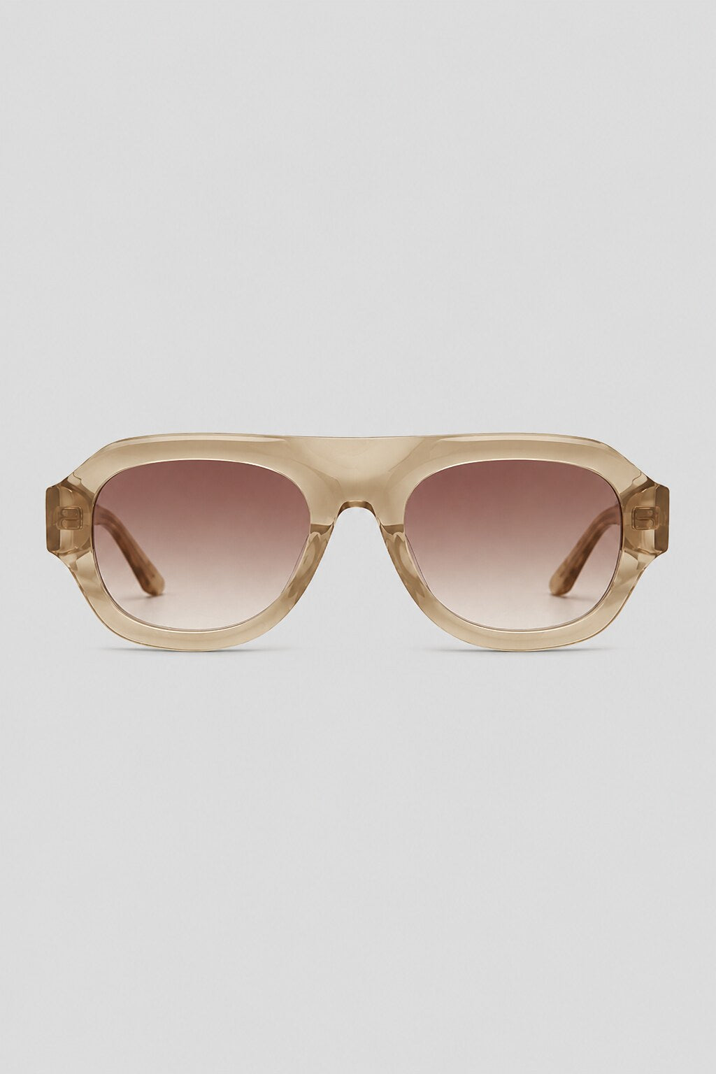 Olivier Marel Cassis '67 champagne polarized oval sunglasses in acetate, front view