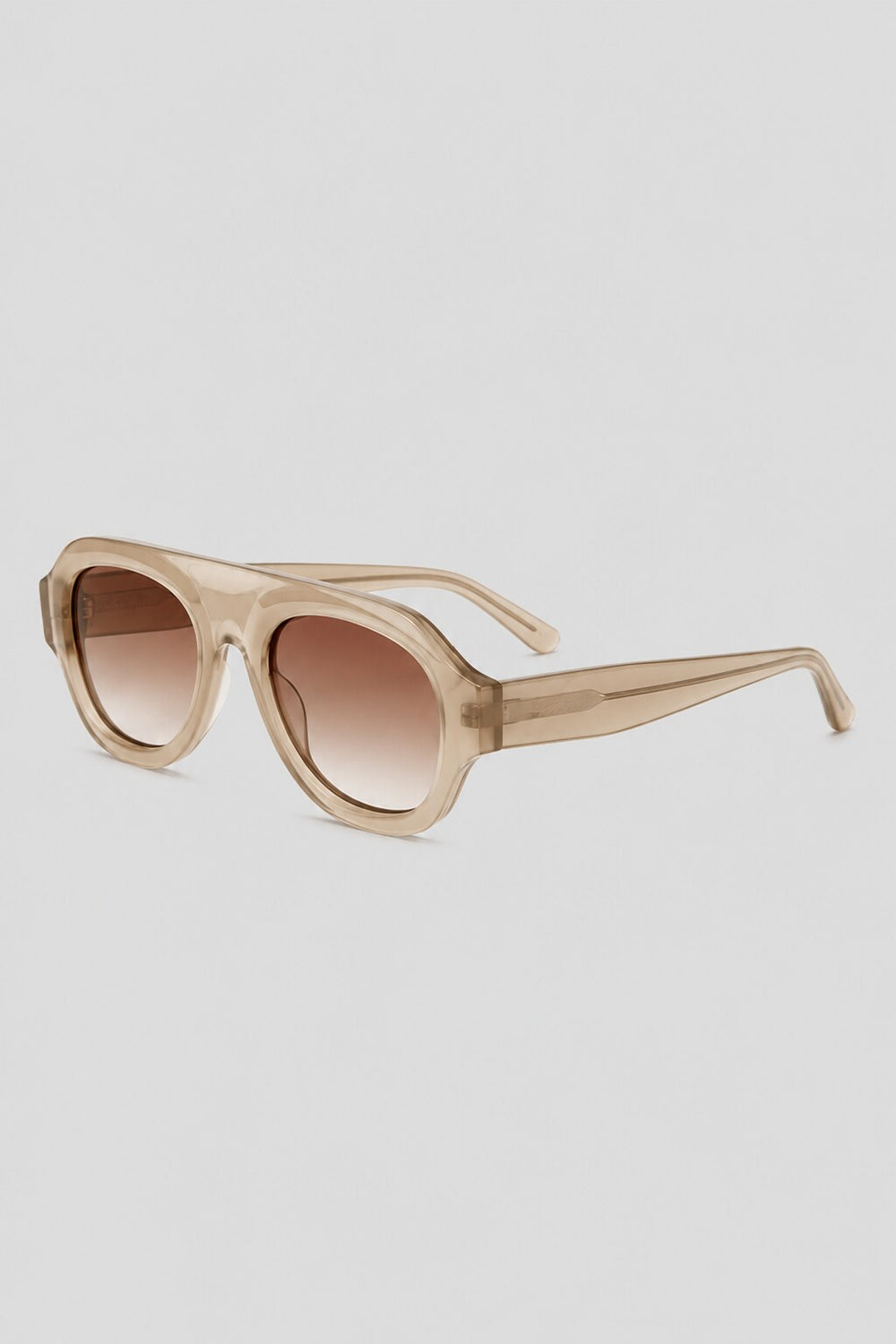 Olivier Marel Cassis '67 champagne polarized oval sunglasses, side profile, women's fit