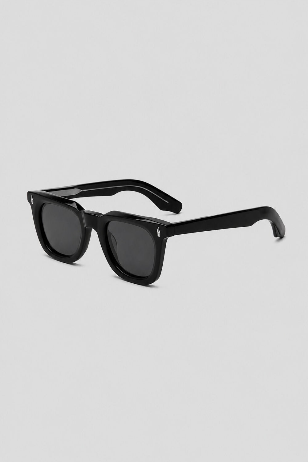 Olivier Marel Cefalu '69 black polarized square sunglasses, side profile, men's fit