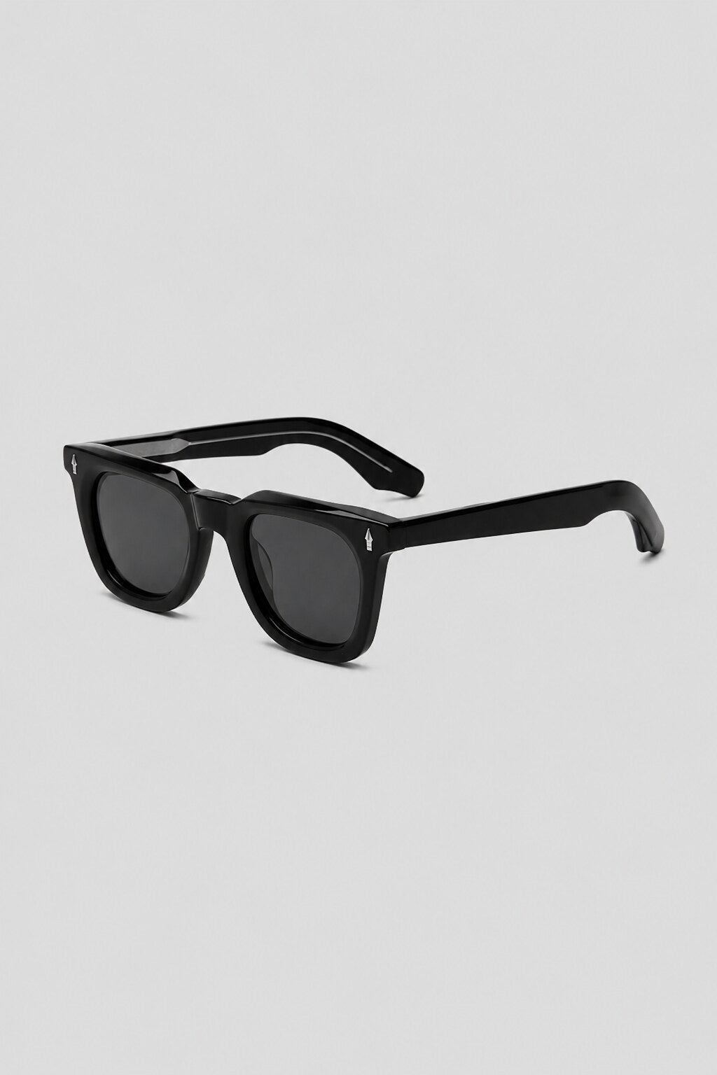 Olivier Marel Cefalu '69 black polarized square sunglasses, side profile, men's fit