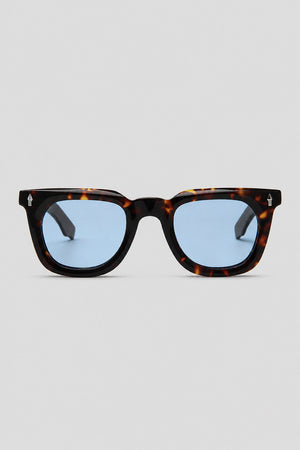 Olivier Marel Cefalu '69 blue tortoise polarized square sunglasses in acetate, front view