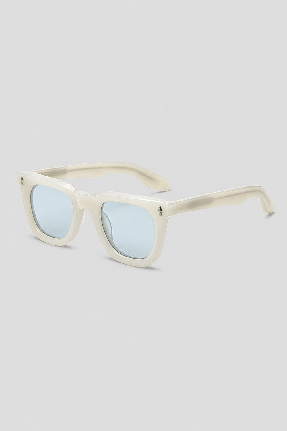 Olivier Marel Cefalu '69 cream polarized square sunglasses, side profile, men's fit