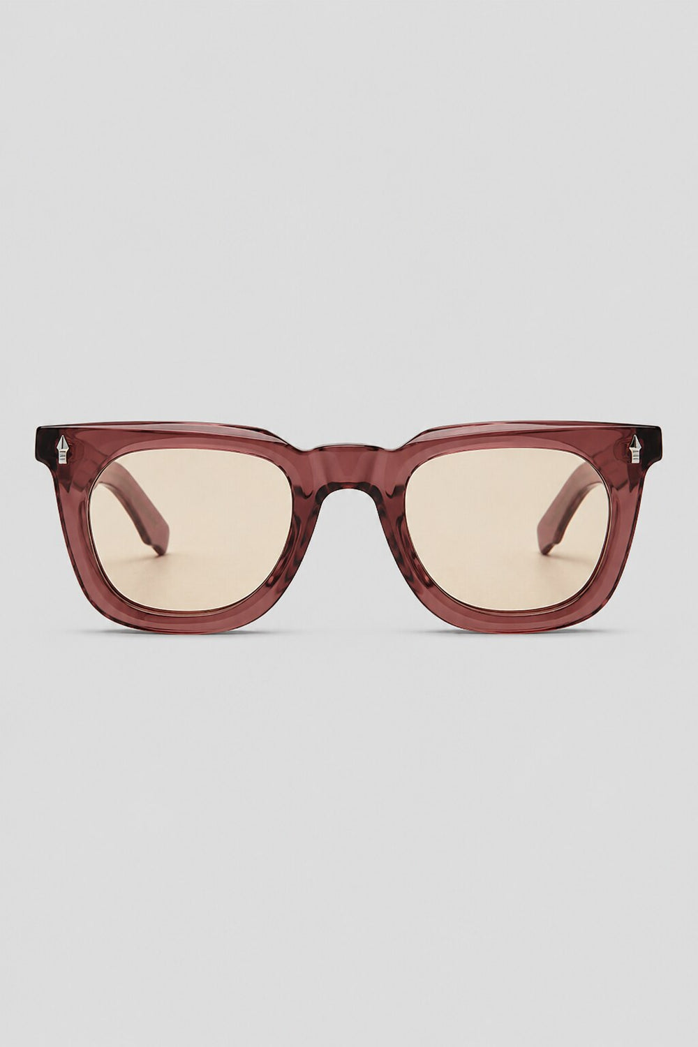 Olivier Marel Cefalu '69 pink polarized square sunglasses in acetate, front view