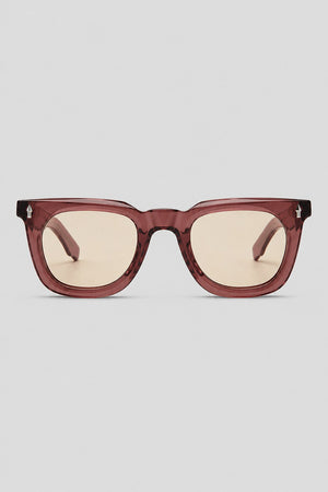 Olivier Marel Cefalu '69 pink polarized square sunglasses in acetate, front view
