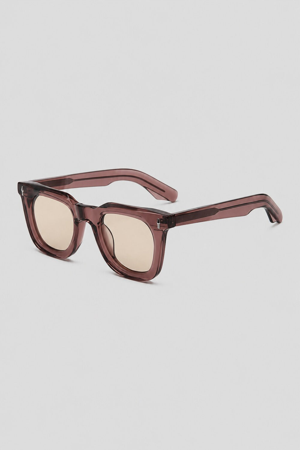Olivier Marel Cefalu '69 pink polarized square sunglasses, side profile, men's fit