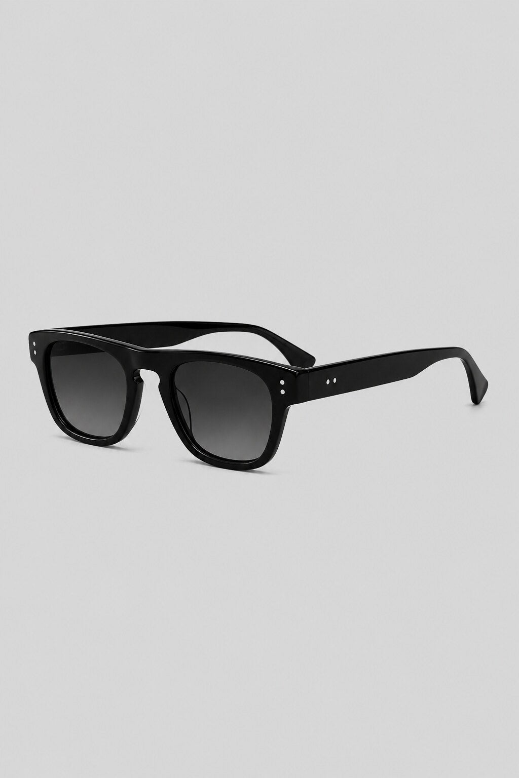 Olivier Marel Chamonix '72 black square sunglasses in acetate, front view
