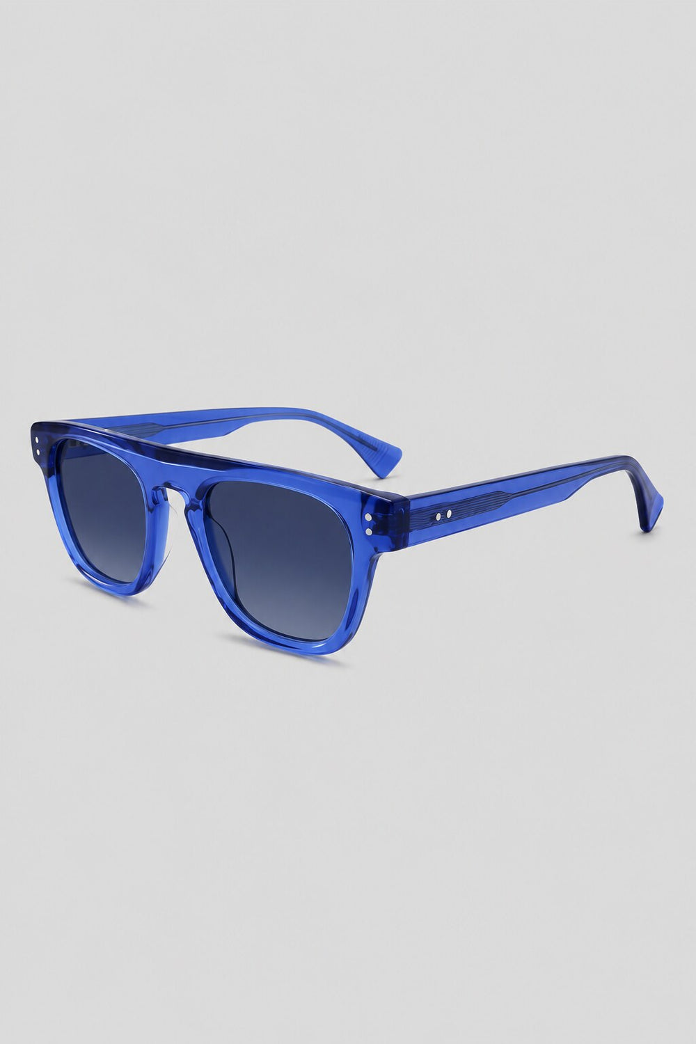 Olivier Marel Chamonix '72 blue square sunglasses, side profile, men's fit
