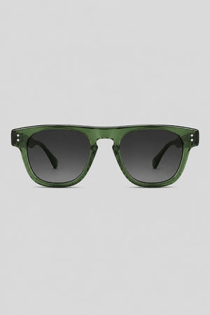 Olivier Marel Chamonix '72 green square sunglasses in acetate, front view
