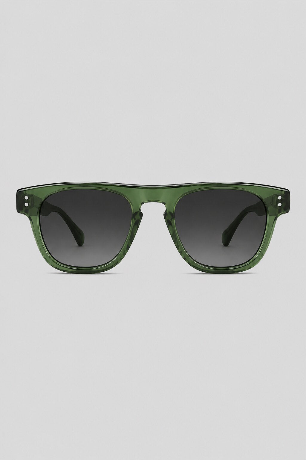 Olivier Marel Chamonix '72 green square sunglasses in acetate, front view