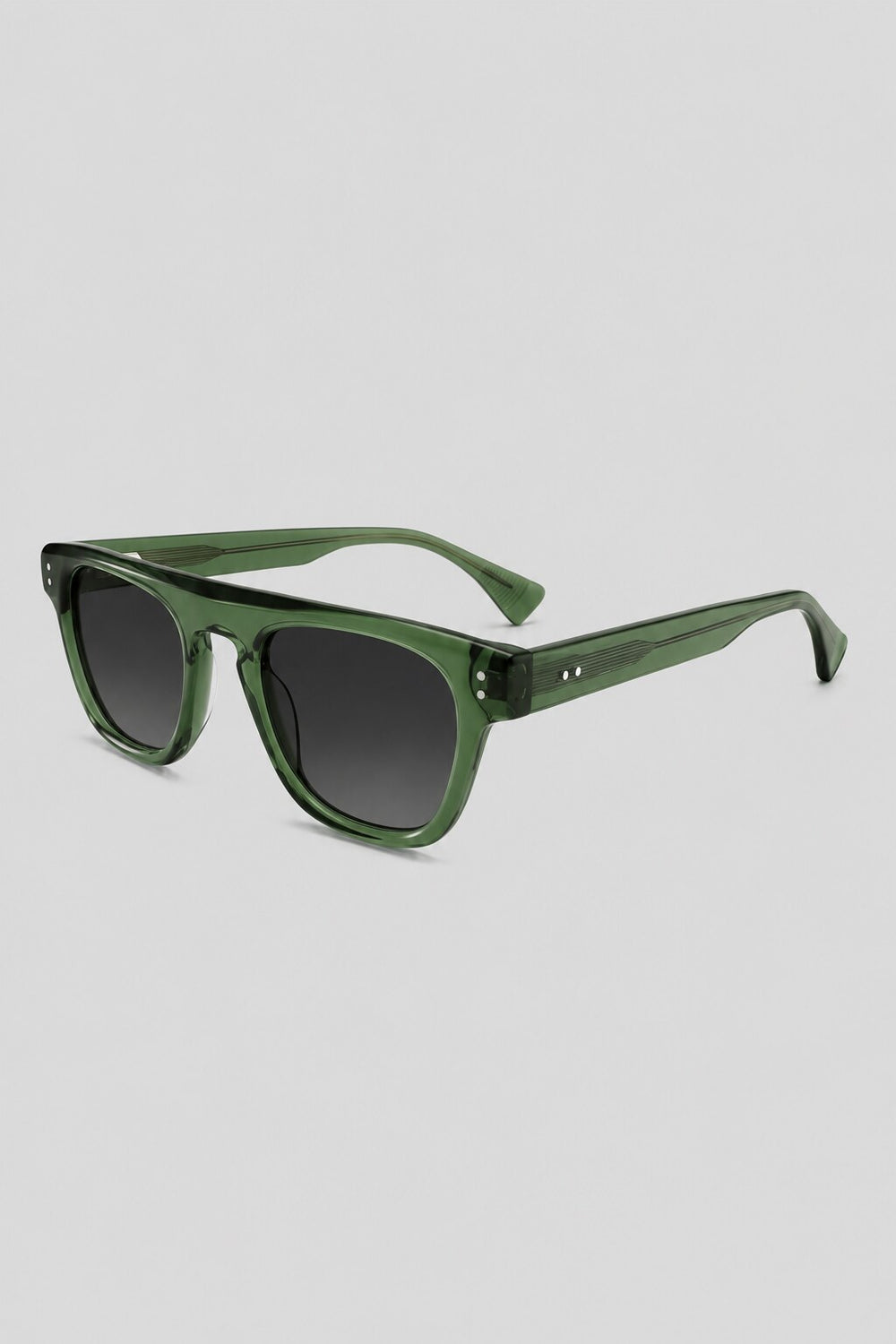 Olivier Marel Chamonix '72 green square sunglasses, side profile, men's fit