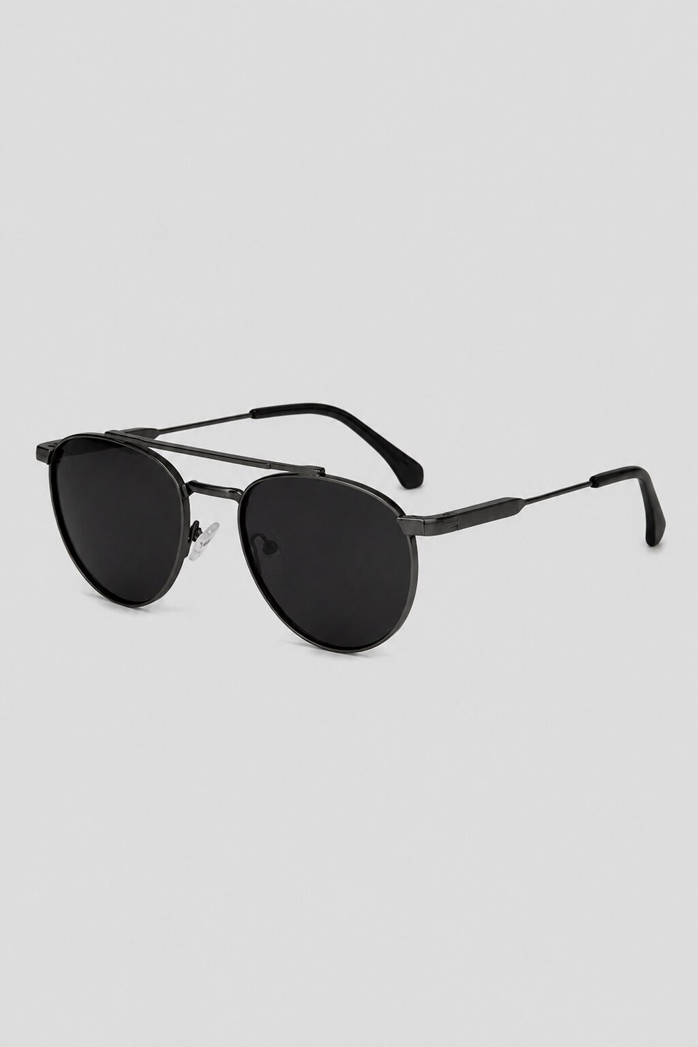 Olivier Marel Corfu '78 black polarized round sunglasses, side profile, unisex fit