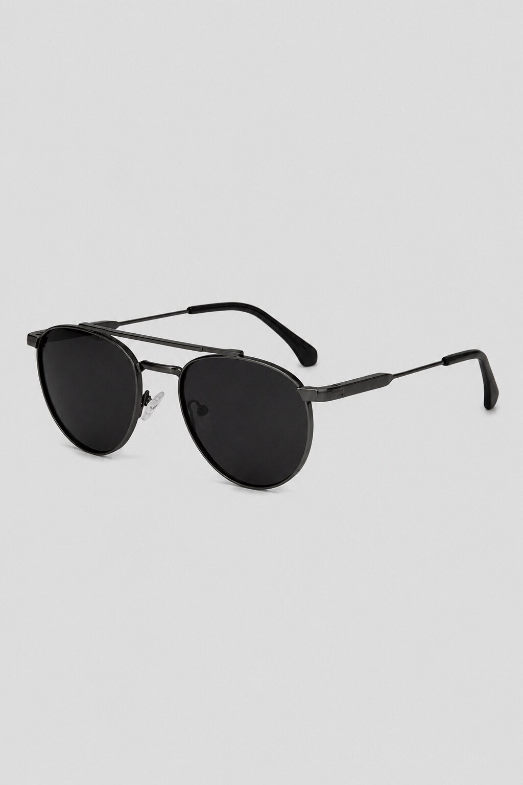 Olivier Marel Corfu '78 black polarized round sunglasses, side profile, unisex fit