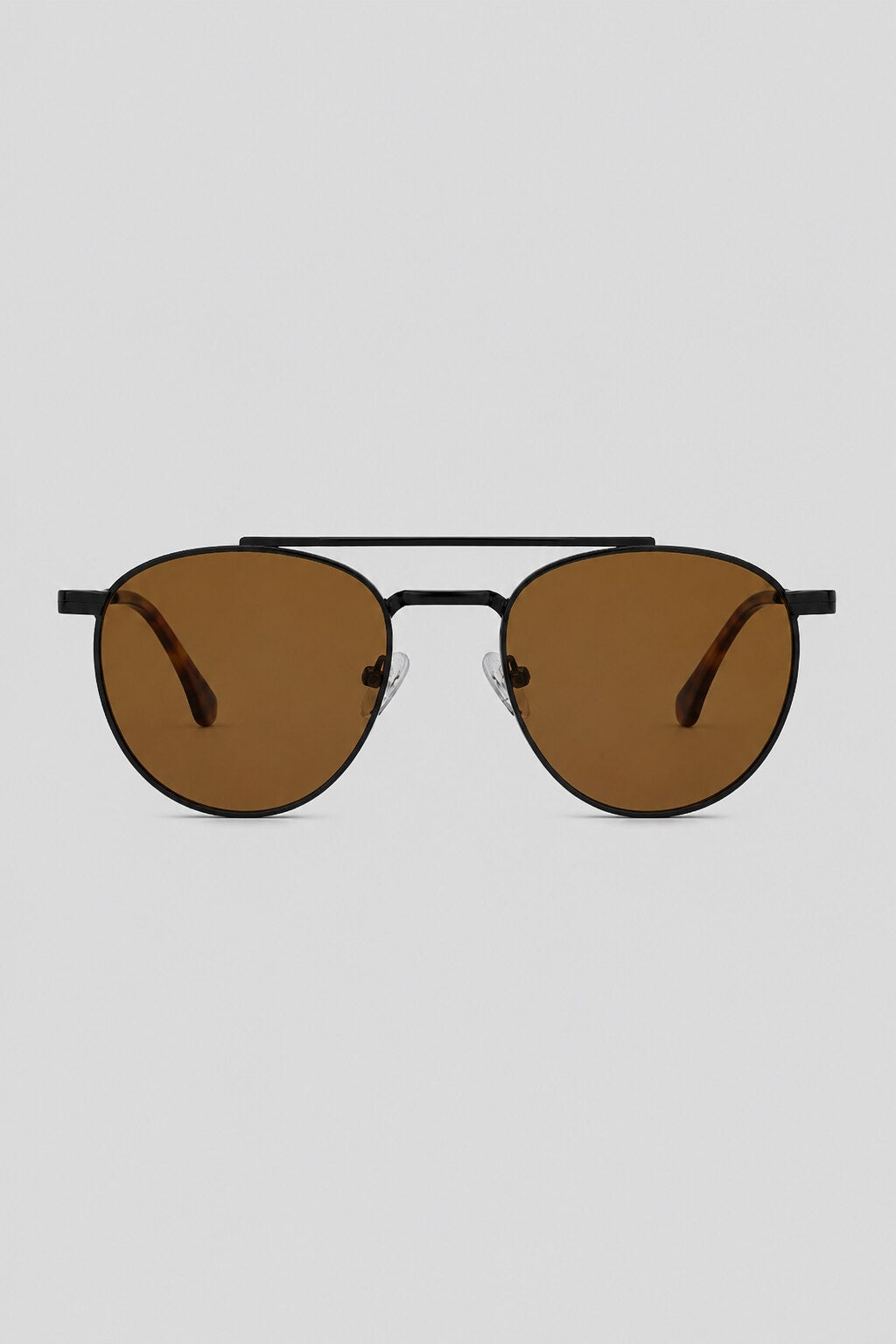 Olivier Marel Corfu '78 bronze polarized round sunglasses in metal, front view