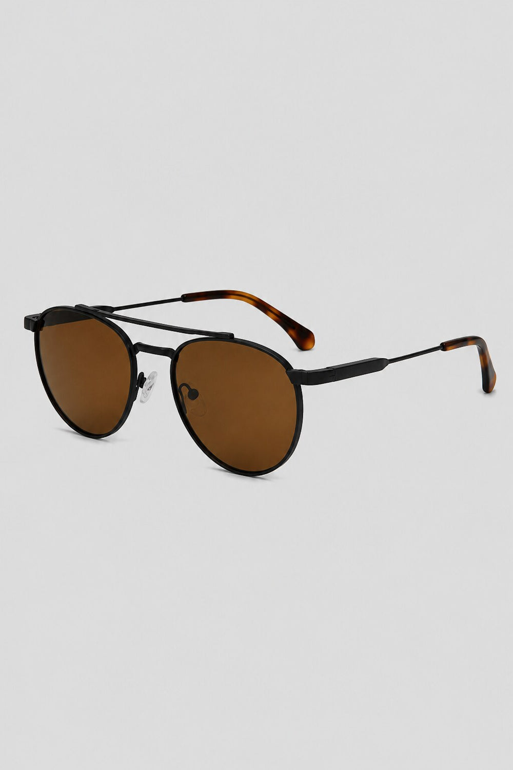 Olivier Marel Corfu '78 bronze polarized round sunglasses, side profile, unisex fit