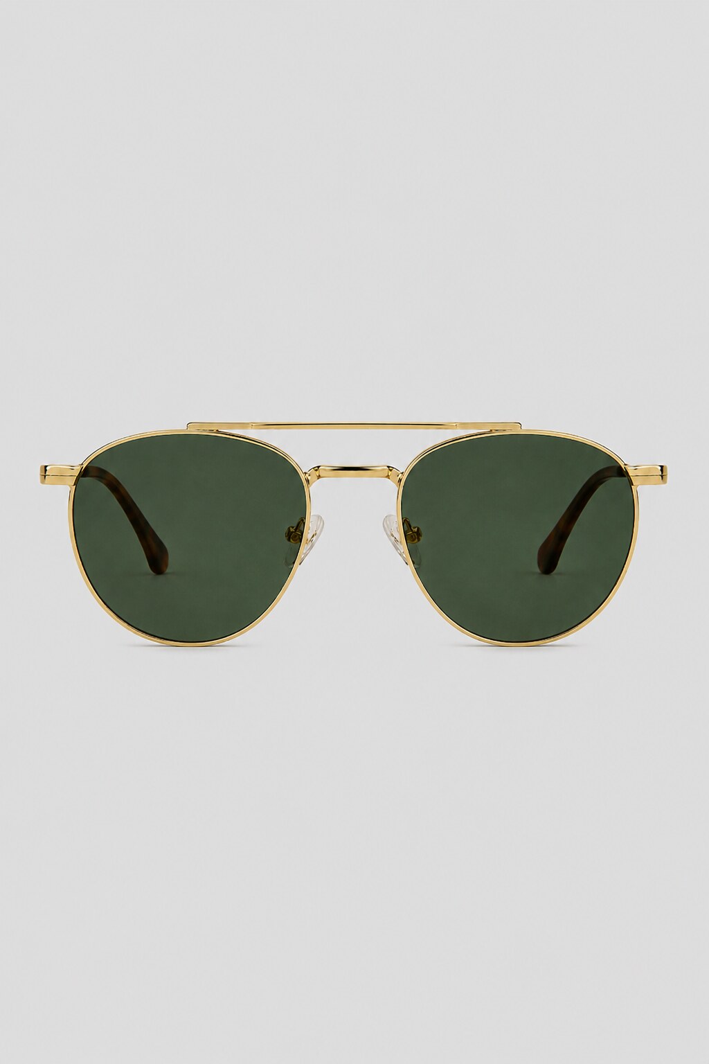 Olivier Marel Corfu '78 gold polarized round sunglasses in metal, front view