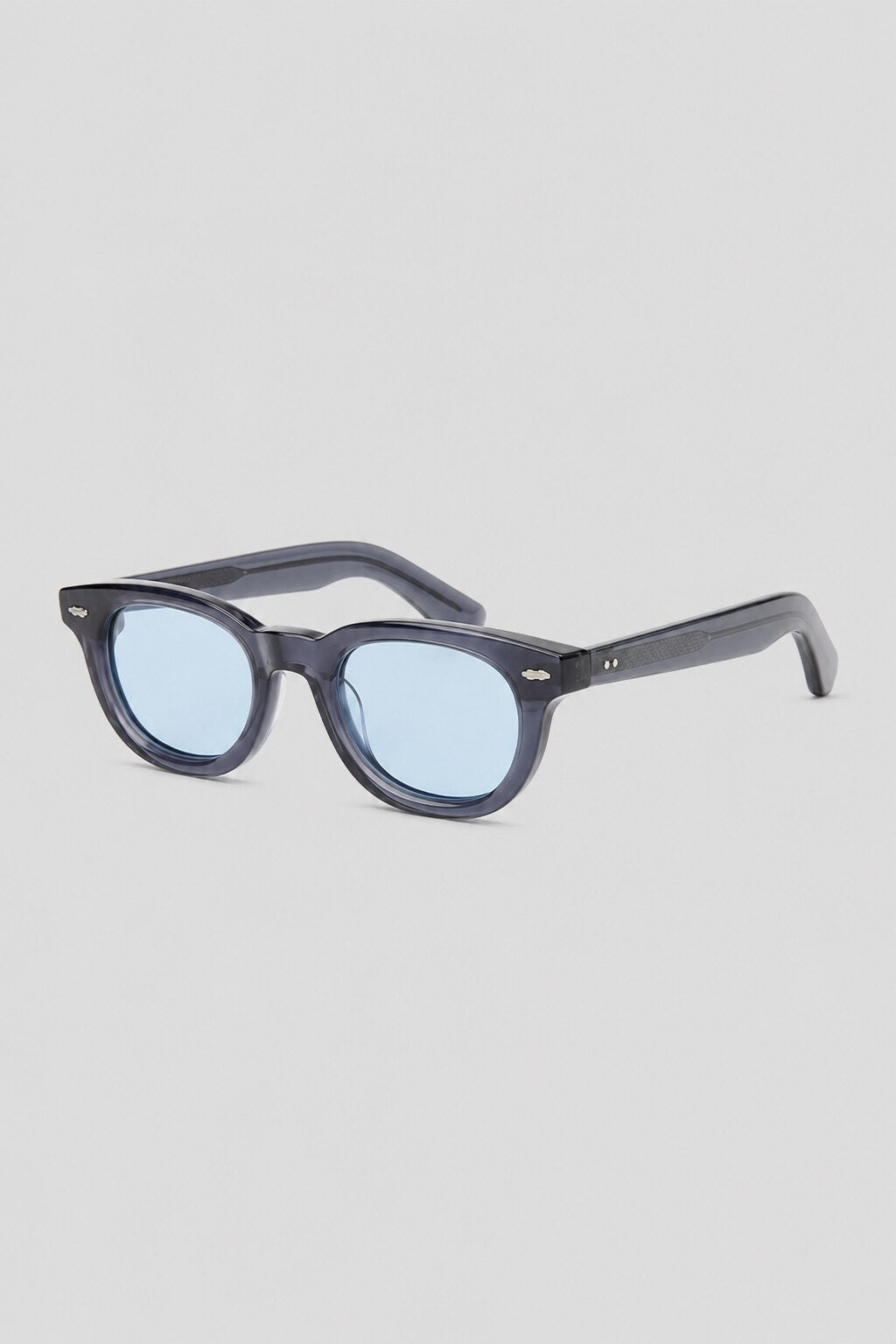 Olivier Marel Cortina '04 blue polarized round sunglasses, side profile, unisex fit