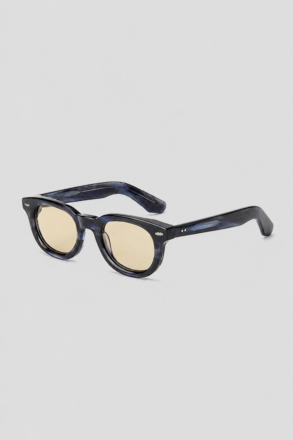 Olivier Marel Cortina '04 cream polarized round sunglasses in acetate, front view