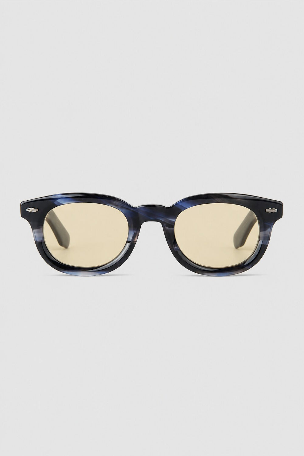 Olivier Marel Cortina '04 cream polarized round sunglasses, side profile, unisex fit