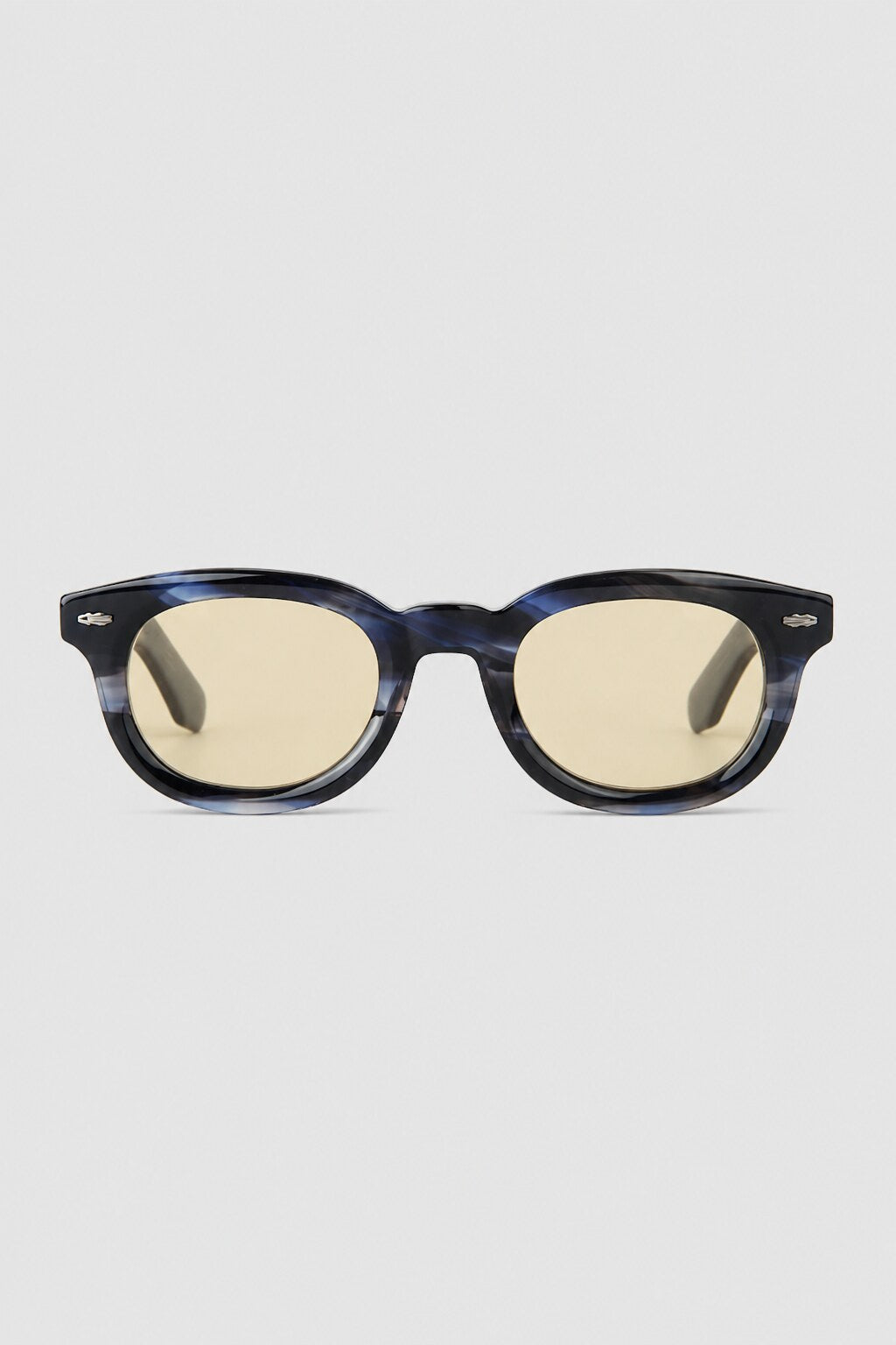 Olivier Marel Cortina '04 cream polarized round sunglasses, side profile, unisex fit