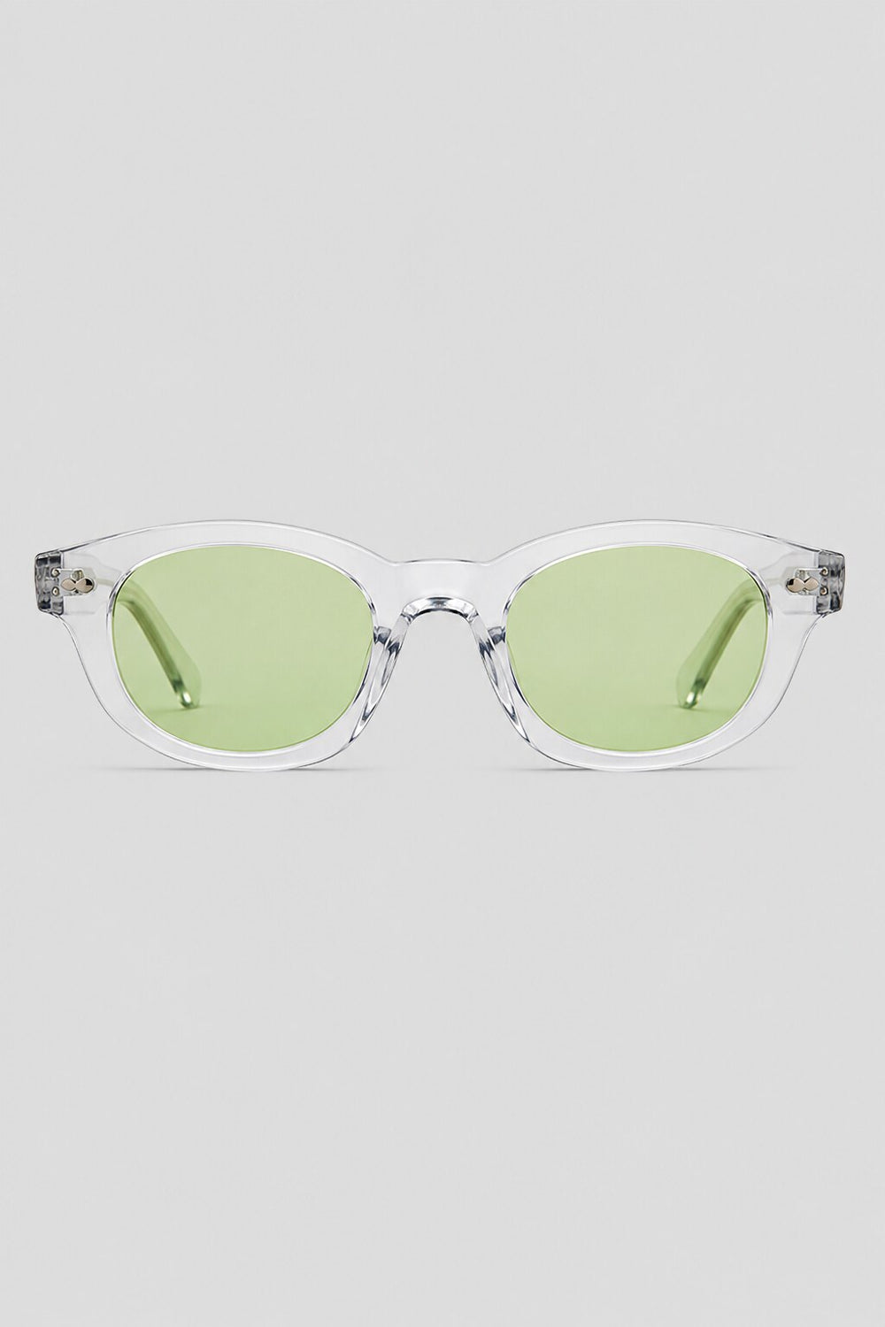 Olivier Marel Cortina '04 green polarized round sunglasses in acetate, front view