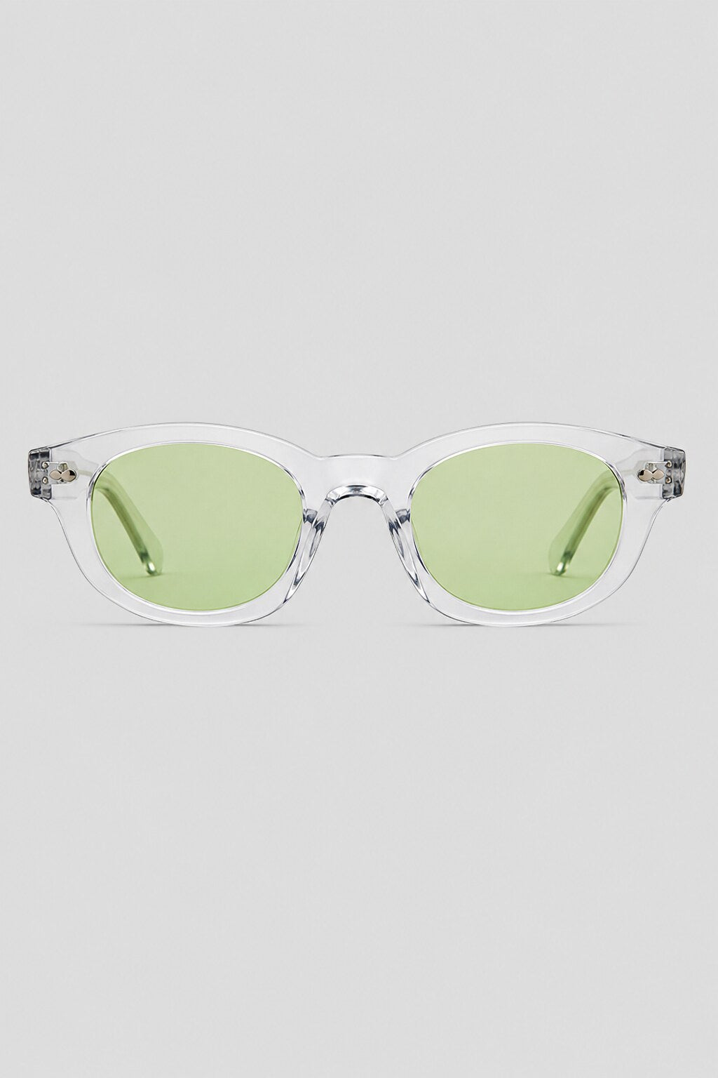 Olivier Marel Cortina '04 green polarized round sunglasses in acetate, front view