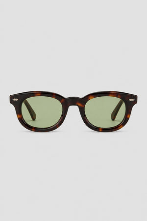 Olivier Marel Cortina '04 tortoiseshell polarized round sunglasses in acetate, front view
