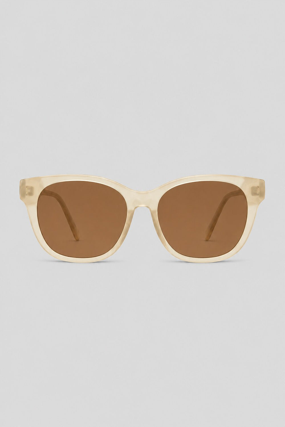 Olivier Marel Courchevel '75 champagne polarized cat-eye sunglasses, side profile, women's fit