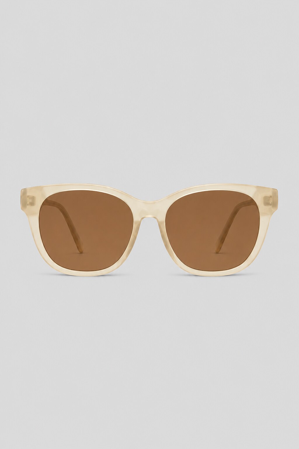 Olivier Marel Courchevel '75 champagne polarized cat-eye sunglasses, side profile, women's fit