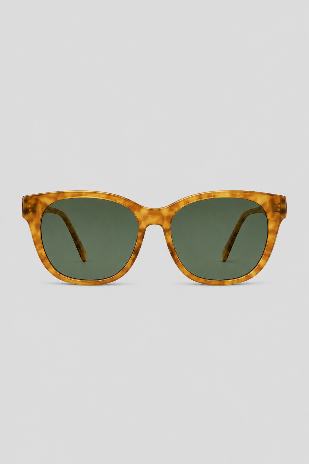 Olivier Marel Courchevel '75 green polarized cat-eye sunglasses, side profile, women's fit
