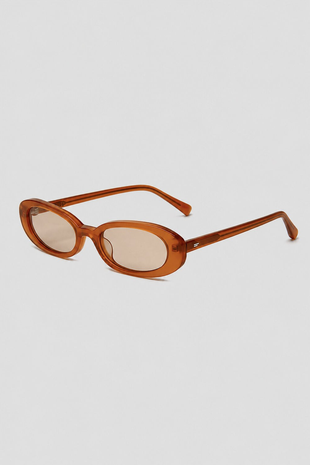 Olivier Marel Deauville '27 brown oval sunglasses in acetate, front view