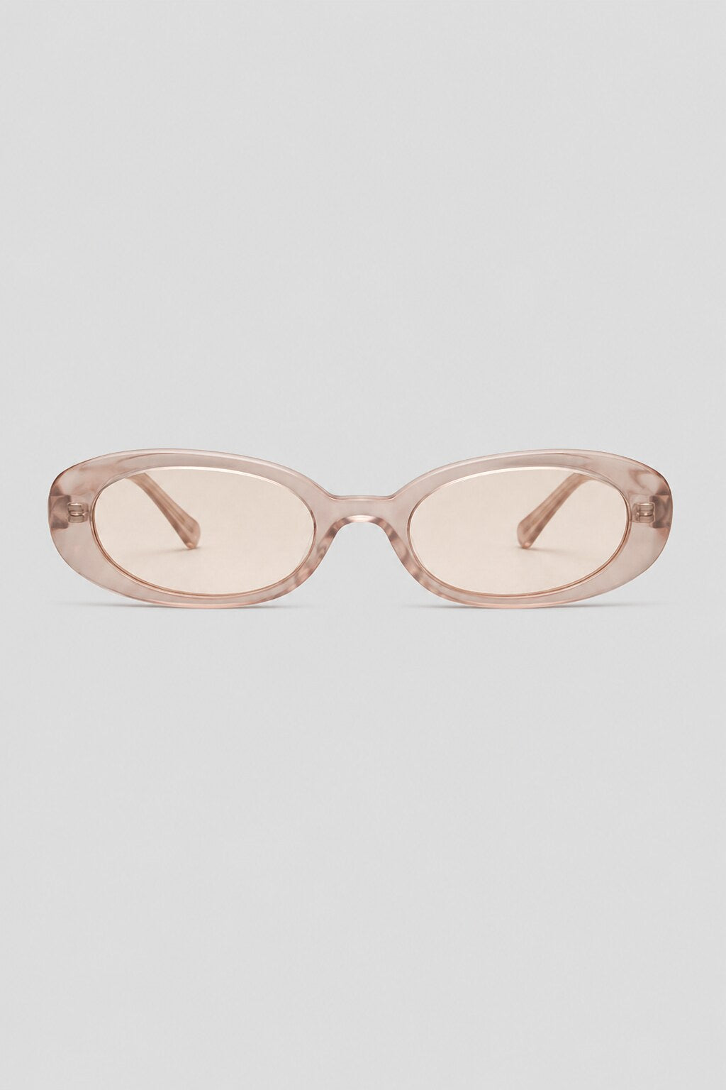 Olivier Marel Deauville '27 champagne oval sunglasses in acetate, front view