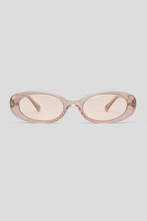 Olivier Marel Deauville '27 champagne oval sunglasses in acetate, front view
