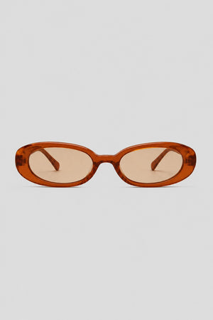 Olivier Marel Deauville '27 orange oval sunglasses in acetate, front view