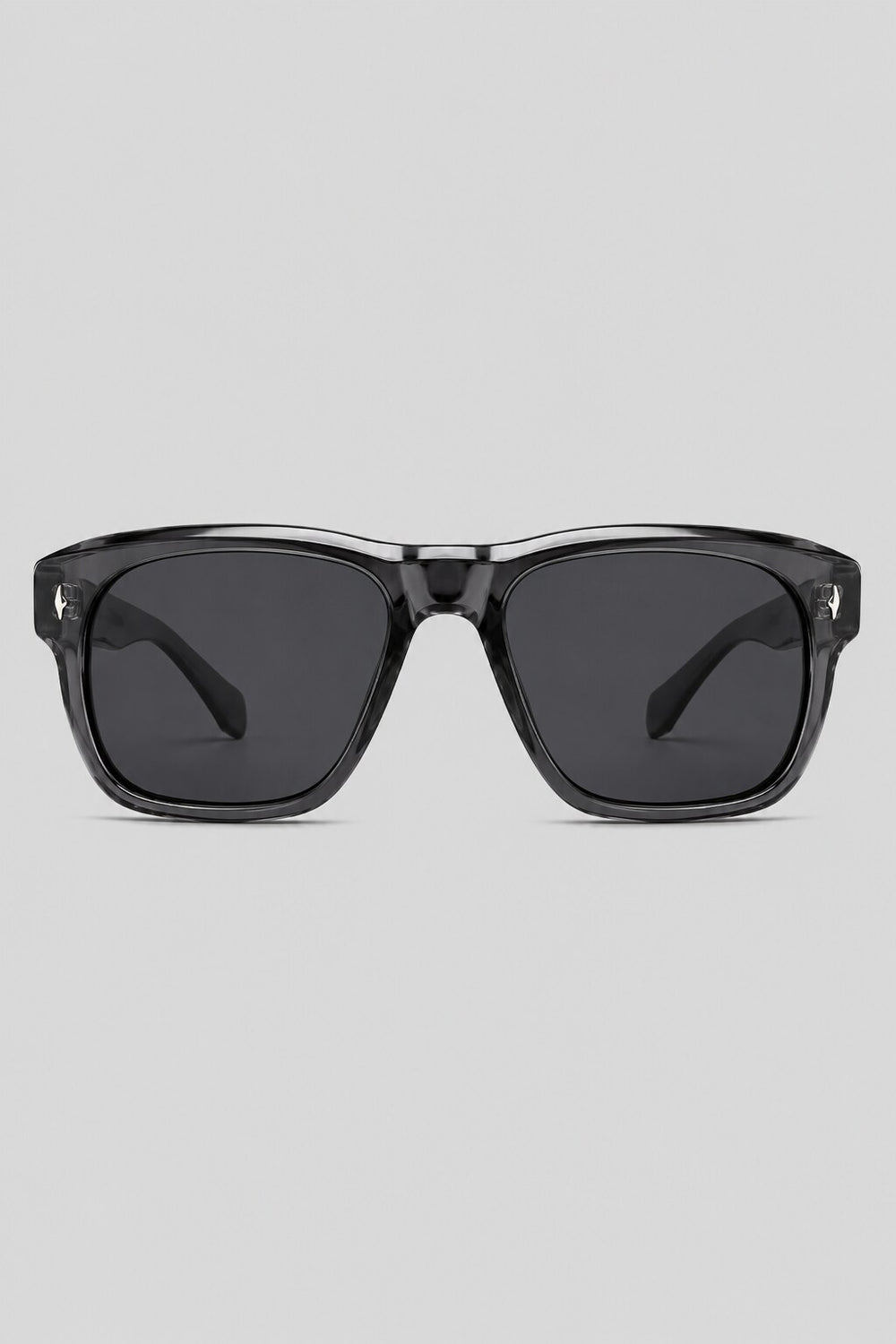 Olivier Marel Estoril '29 black clear square sunglasses in acetate, front view