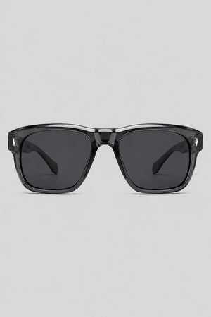 Olivier Marel Estoril '29 black clear square sunglasses in acetate, front view